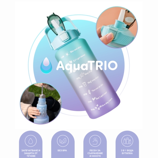 AquaTrio™ 3 в 1 мотивационна бутилка с вода - Image 5