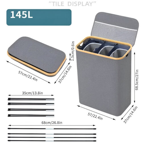 LaundryEase™ - Кош за пране с три отделения - Image 5