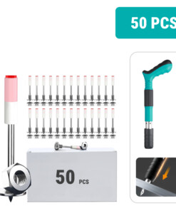 Пирони за RIVETSLAMMER™ – 50 бр. резбовани стоманени пирони за бетон, кръгъл дизайн 7,3 мм