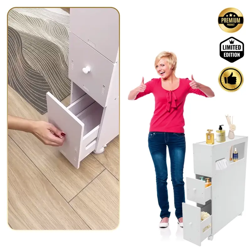 CornerEase™ - Тънък ъглов шкаф за баня